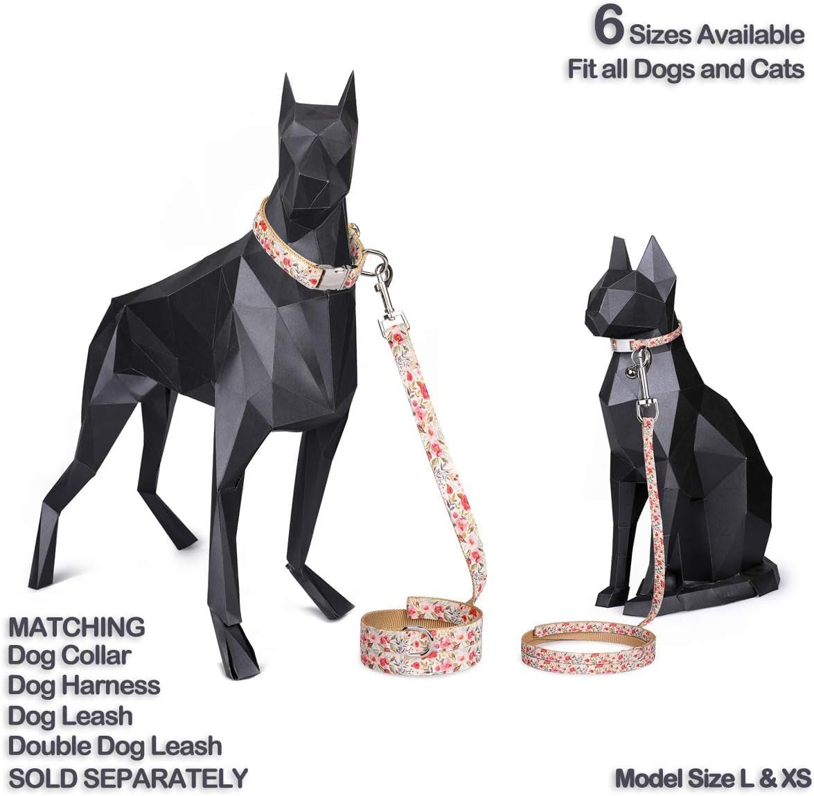 Floral Pet Collar - Summer Blooms, Large