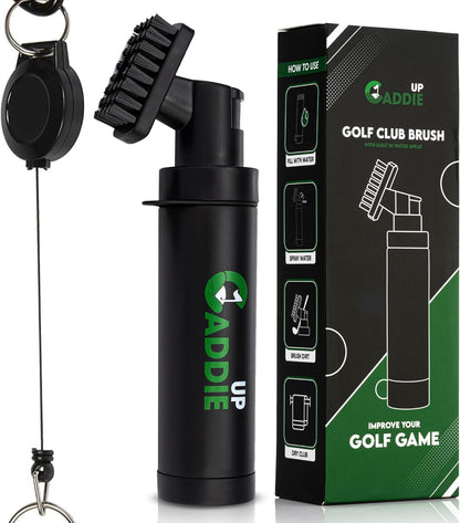 Golf Club Cleaner Brush - Built-In Water Spray & Clip