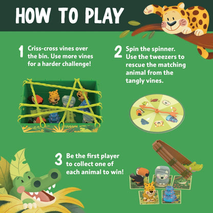Jungle Rescue Toddler Board Game - Fine Motor Skills, Ages 3+