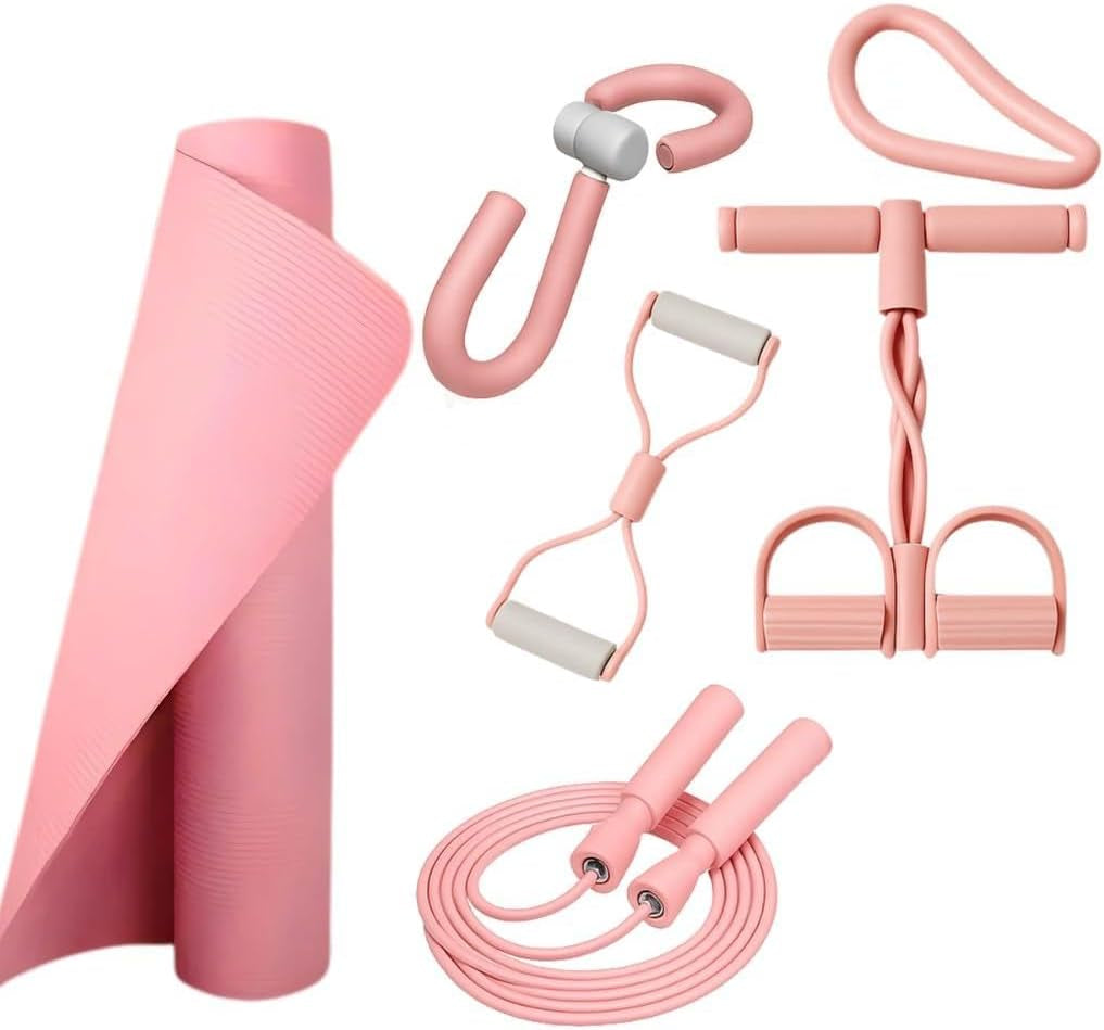 Complete Home Yoga Kit - Mat, Bands, Rope & Carry Bag
