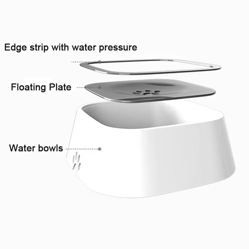 No-Spill Dog Water Bowl - Floating Disc Stops Splashing