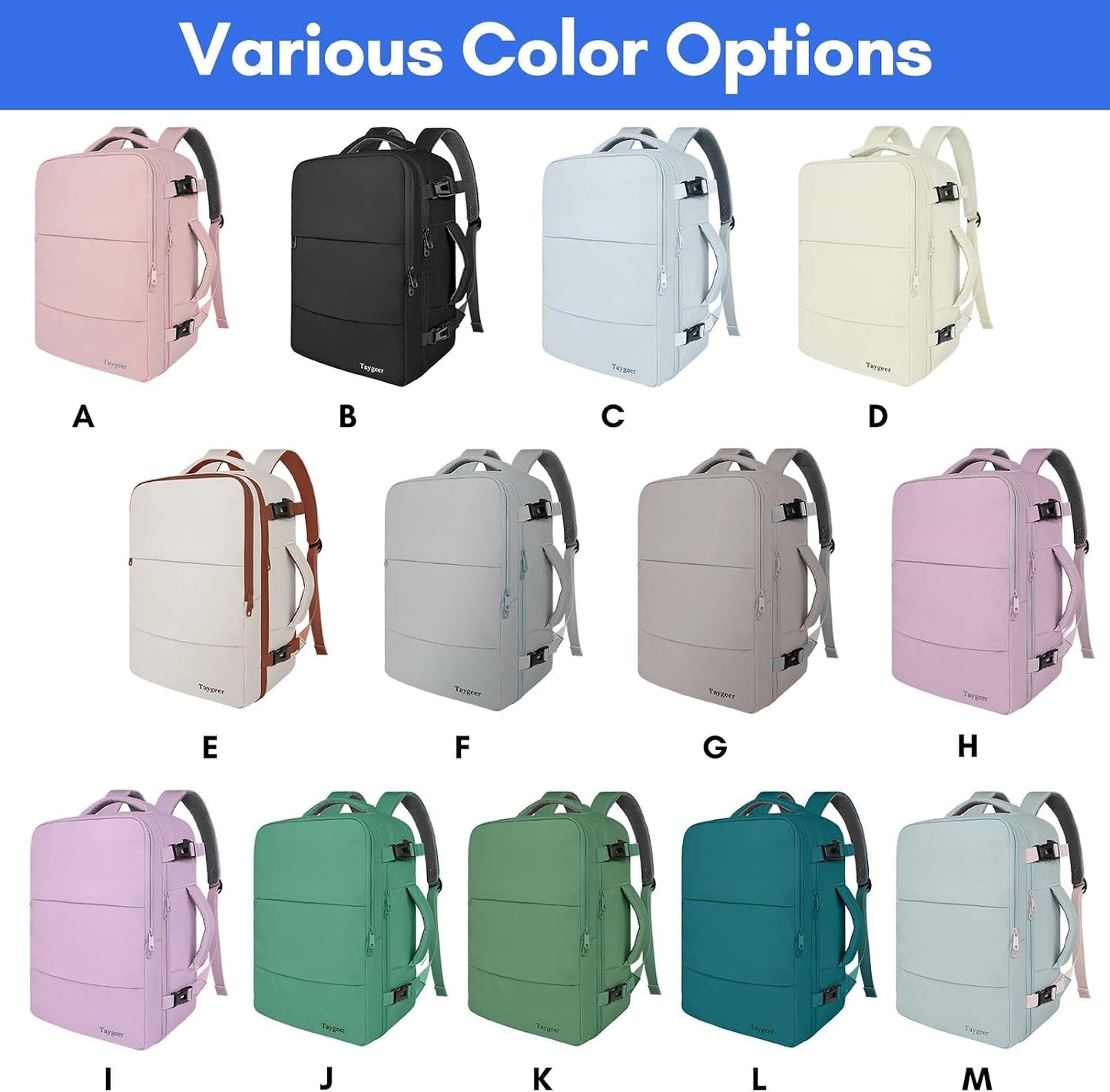40L Carry-On Travel Backpack - Shoe Pouch, Green Beige