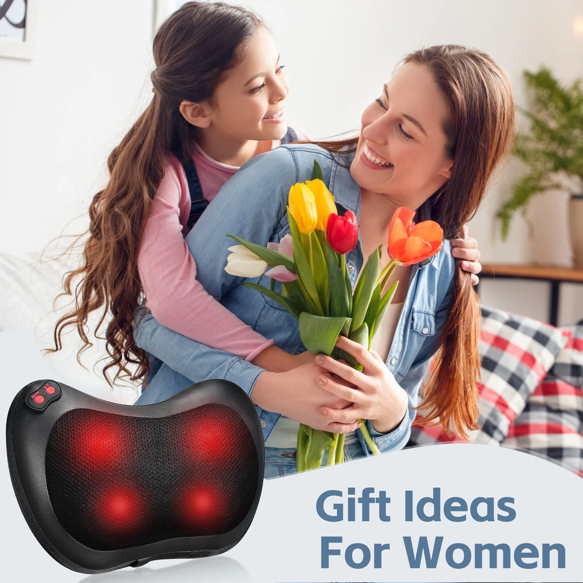 Shiatsu Neck Massager Pillow with Heat - Home, Office & Car