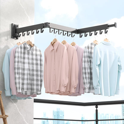 Wall-Mounted Folding Drying Rack - Space-Saving Laundry