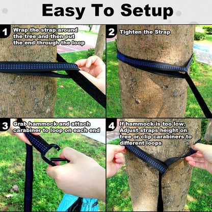 Double Camping Hammock - Portable with Straps
