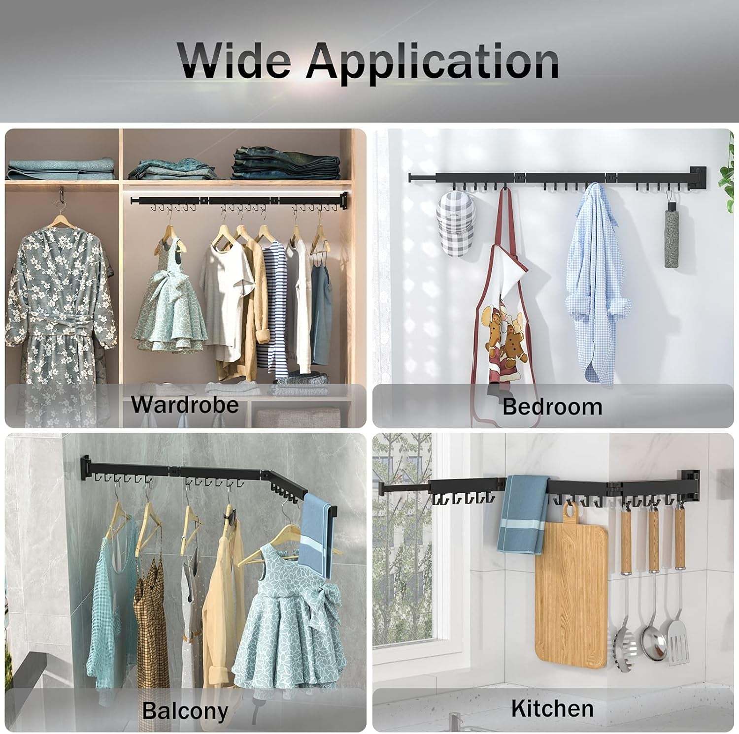 Wall-Mounted Folding Drying Rack - Space-Saving Laundry