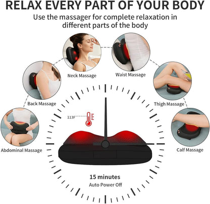 Shiatsu Neck & Back Massager with Heat - Deep Kneading