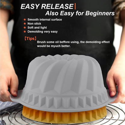 7-In-1 Silicone Bakeware Set - Cake, Loaf & Muffin Molds
