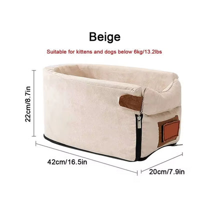 Center Console Dog Car Seat - Safety Travel Bed