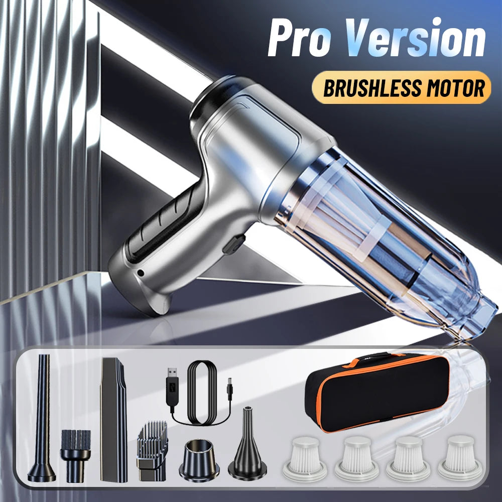 Cordless Car Vacuum - 95,000PA Suction with Blower