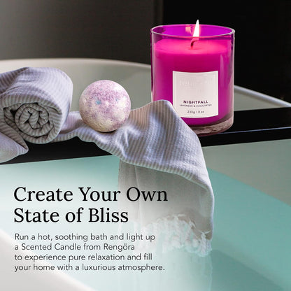 Lavender & Eucalyptus Soy Candle - 8Oz Glass Jar