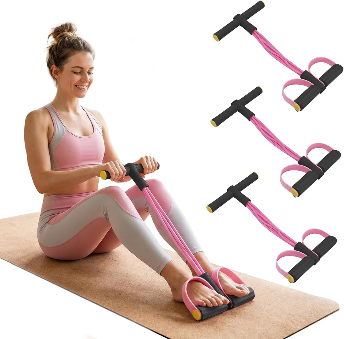 Pedal Resistance Bands - 6-Tube Full Body Trainer (3 Pack)