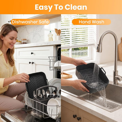 21-Piece Silicone Air Fryer Liners - Fits Ninja Dual Basket