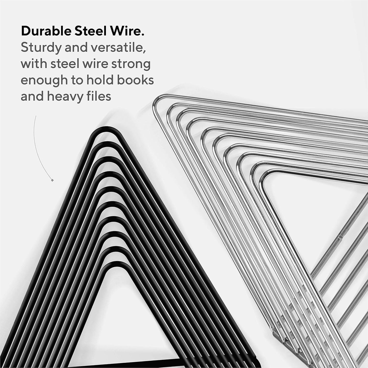 Wire Desk Bookshelf - Mail & Supply Organizer, Chrome