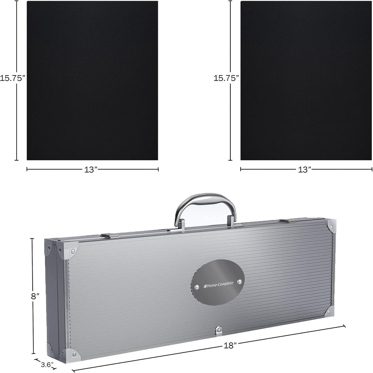 18-Piece BBQ Grill Set with Aluminum Case & Mats