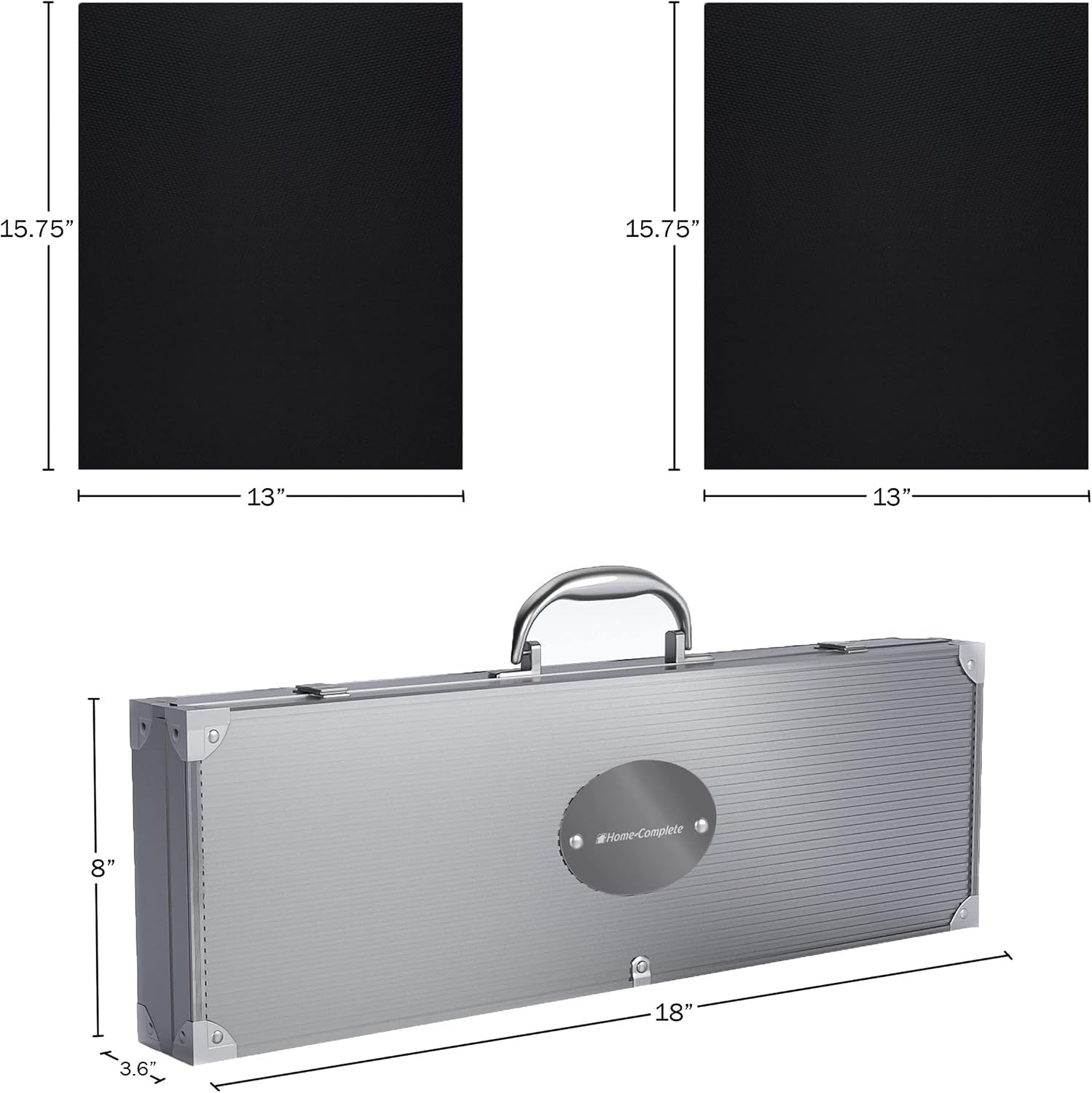 18-Piece BBQ Grill Set with Aluminum Case & Mats