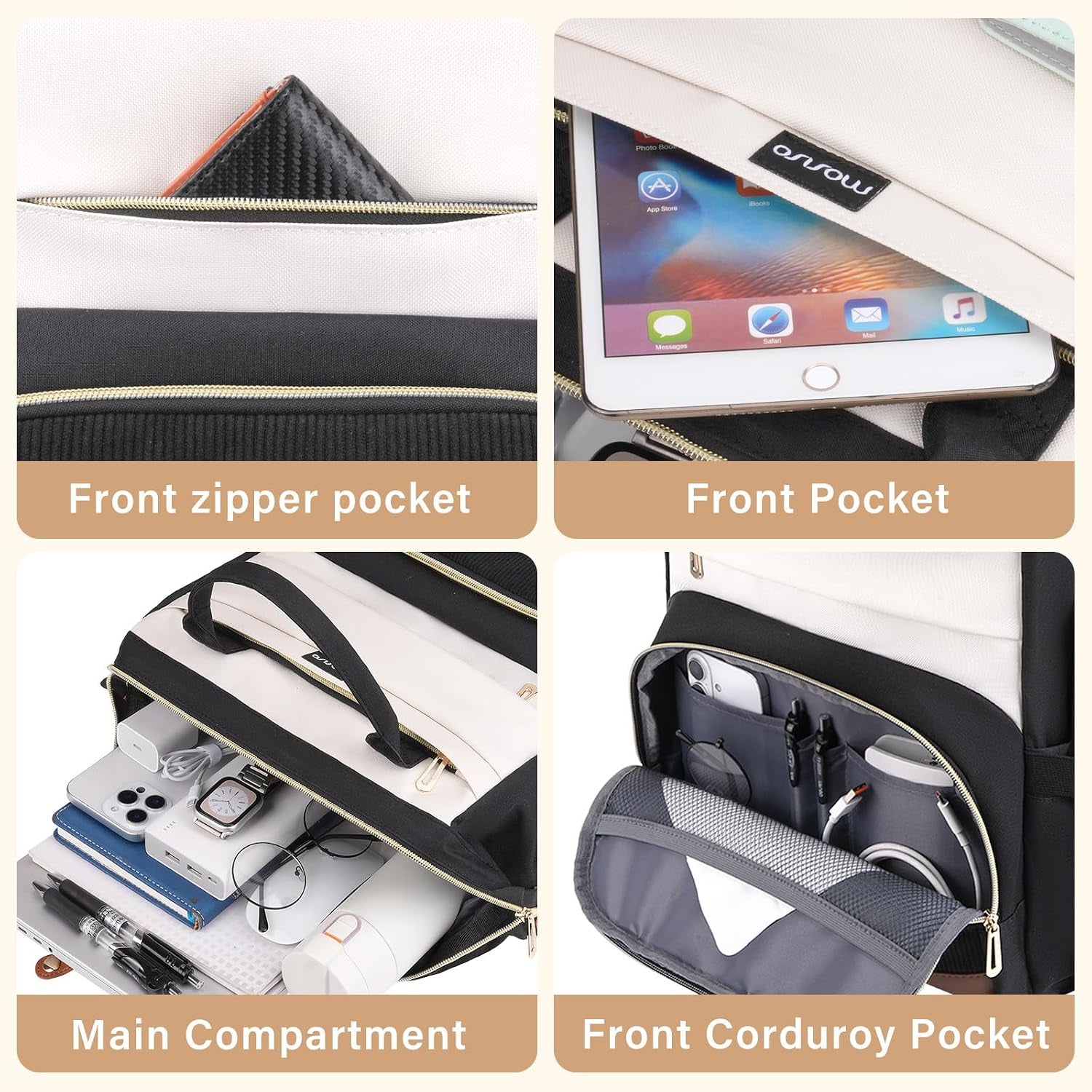 Womens Travel Laptop Backpack - 15.6In, Water Resistant