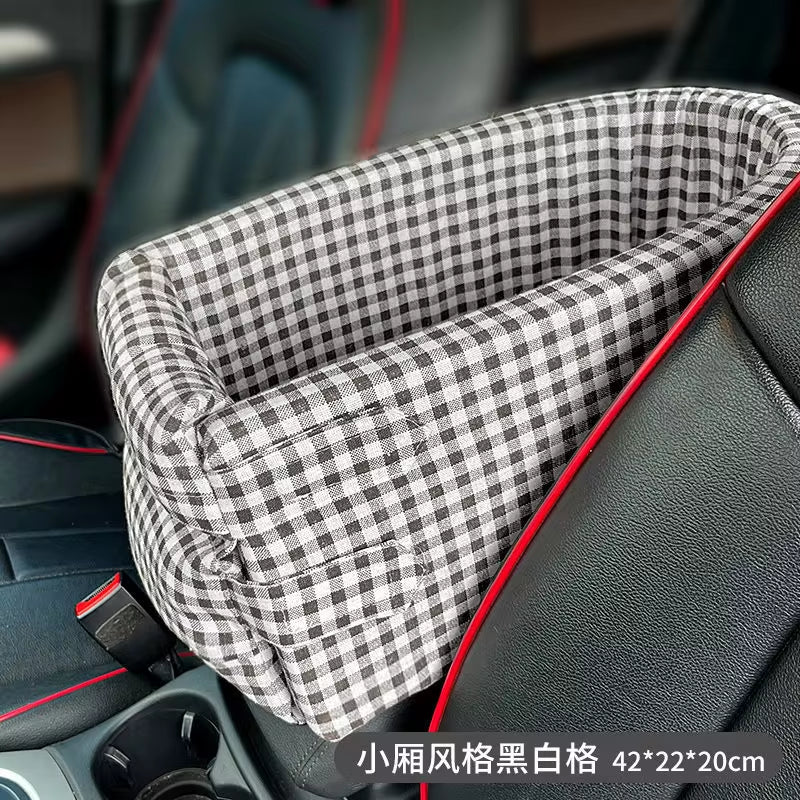 Center Console Dog Car Seat - Safety Travel Bed
