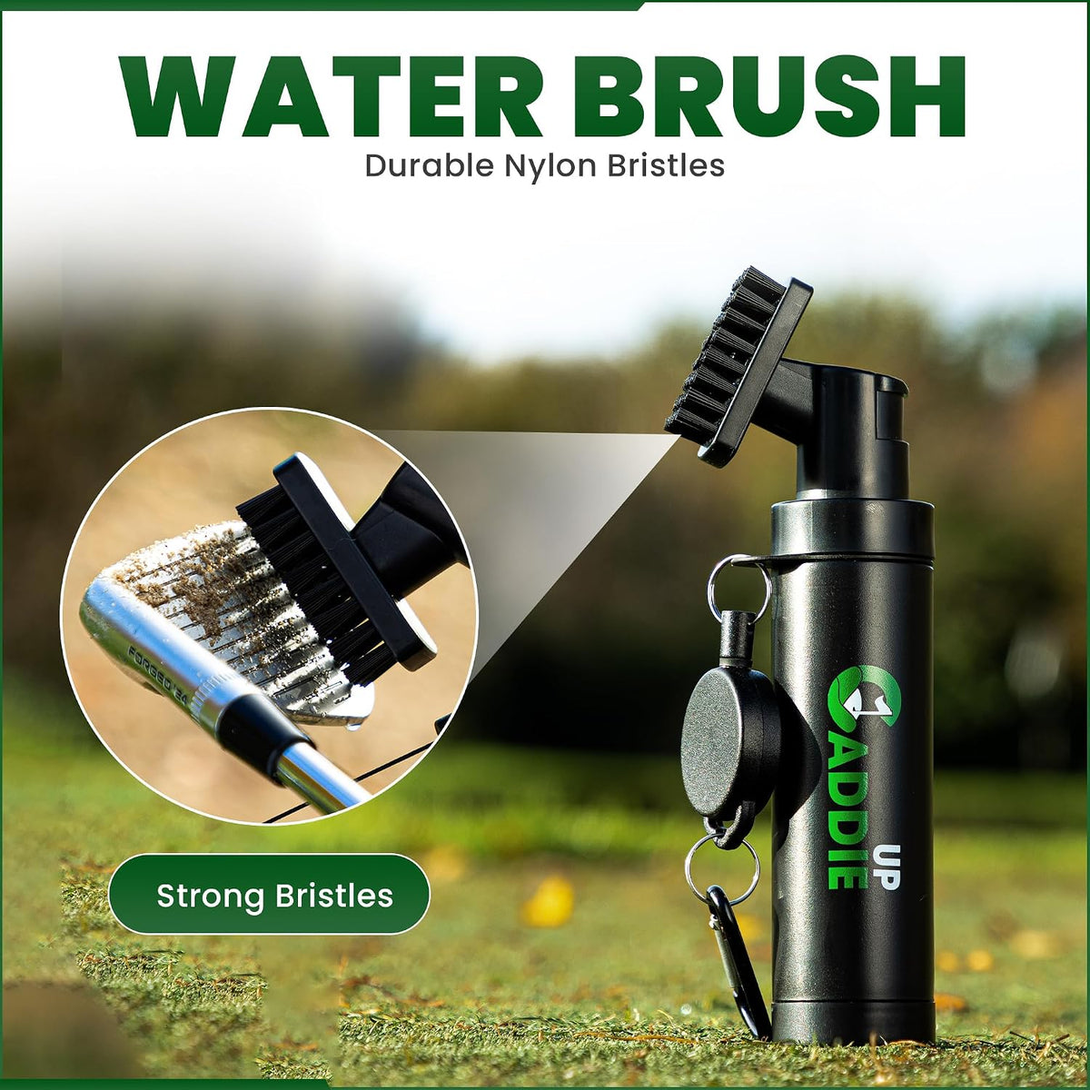Golf Club Cleaner Brush - Built-In Water Spray & Clip