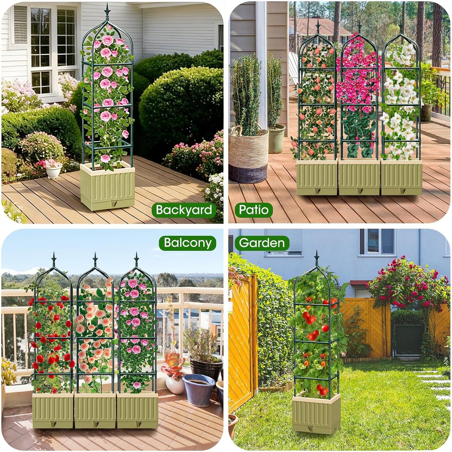 Self-Watering Tomato Planter with 71In Trellis