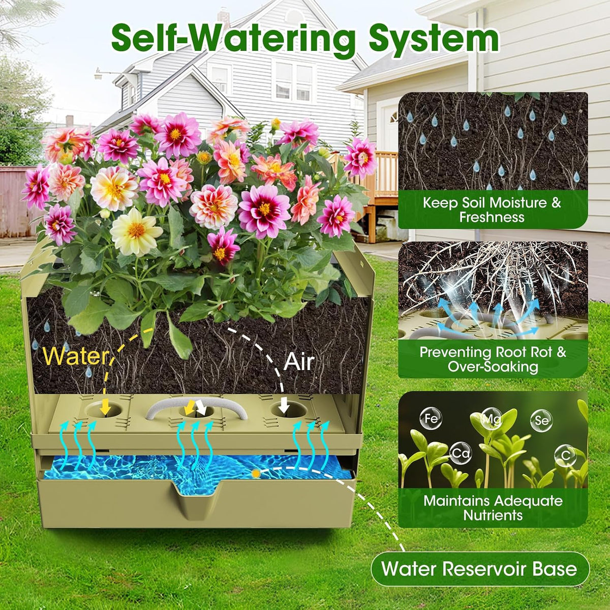 Self-Watering Tomato Planter with 71In Trellis