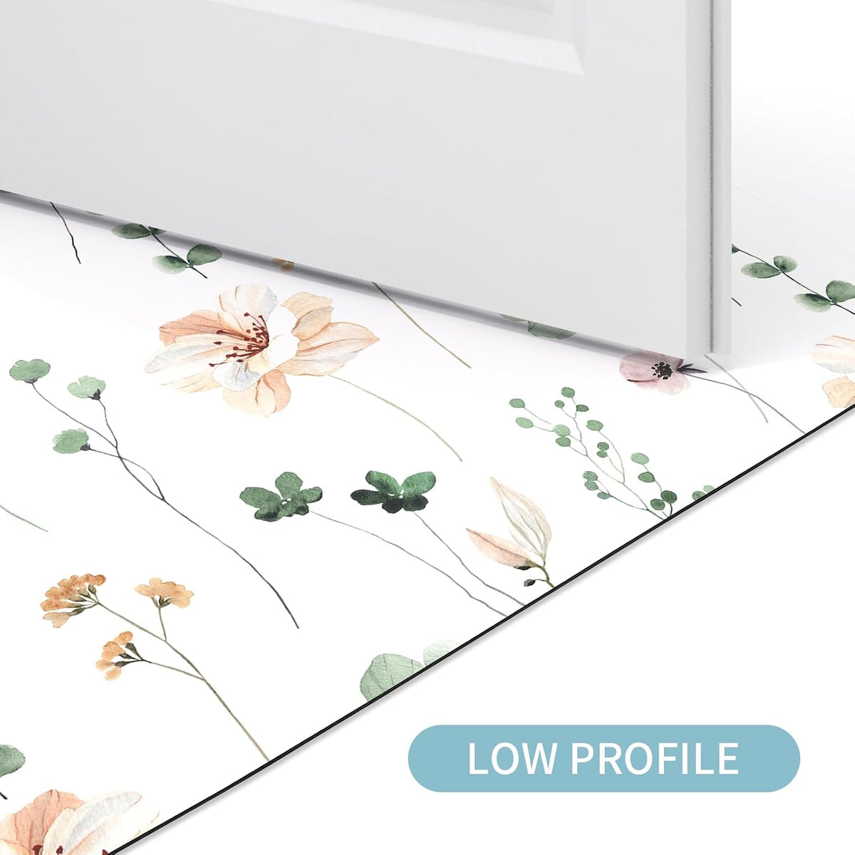 Floral Shower Curtain & Bath Mat Set - Snap-In Liner