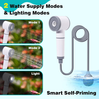 Rechargeable Portable Camp Shower with LED Light
