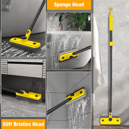 53In Long-Handle Shower Scrubber - 3-In-1 with Squeegee
