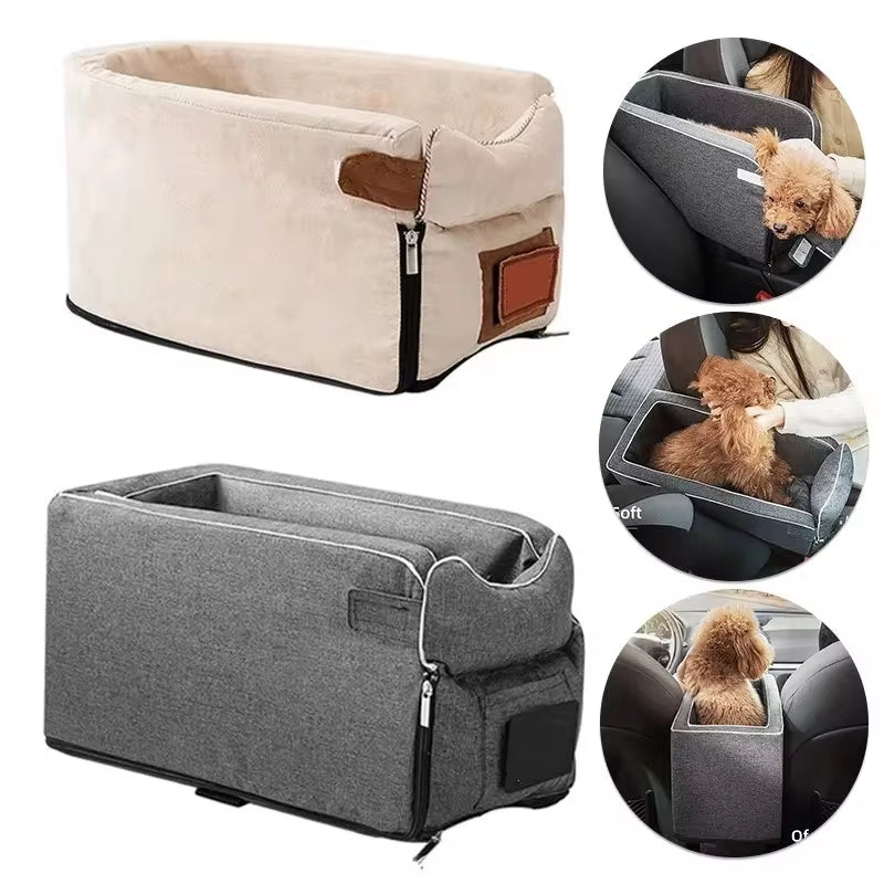 Center Console Dog Car Seat - Safety Travel Bed