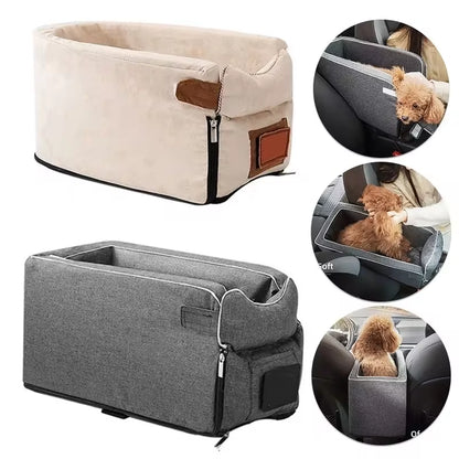Center Console Dog Car Seat - Safety Travel Bed