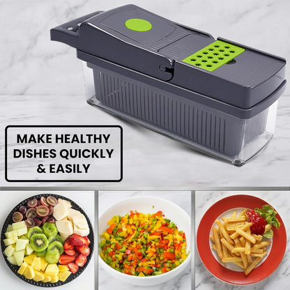 15-In-1 Food Chopper - Slicer, Dicer & Grater with Basket