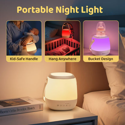 Baby Night Light & Sound Machine - 35 Colors, 12 Soothing Sounds
