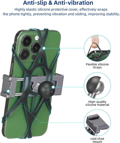 Aluminum Phone Holder - 20Mm Ball Mount, 360 Rotation