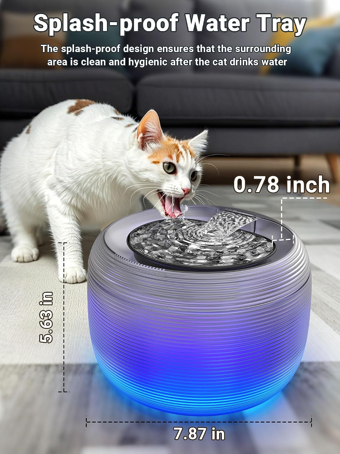 Large Cat Water Fountain 3.5L - Easy-Clean, LED Indicator