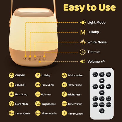 Baby Night Light & Sound Machine - 35 Colors, 12 Soothing Sounds