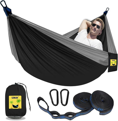 Double Camping Hammock - Portable with Straps