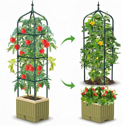 Self-Watering Tomato Planter with 71In Trellis