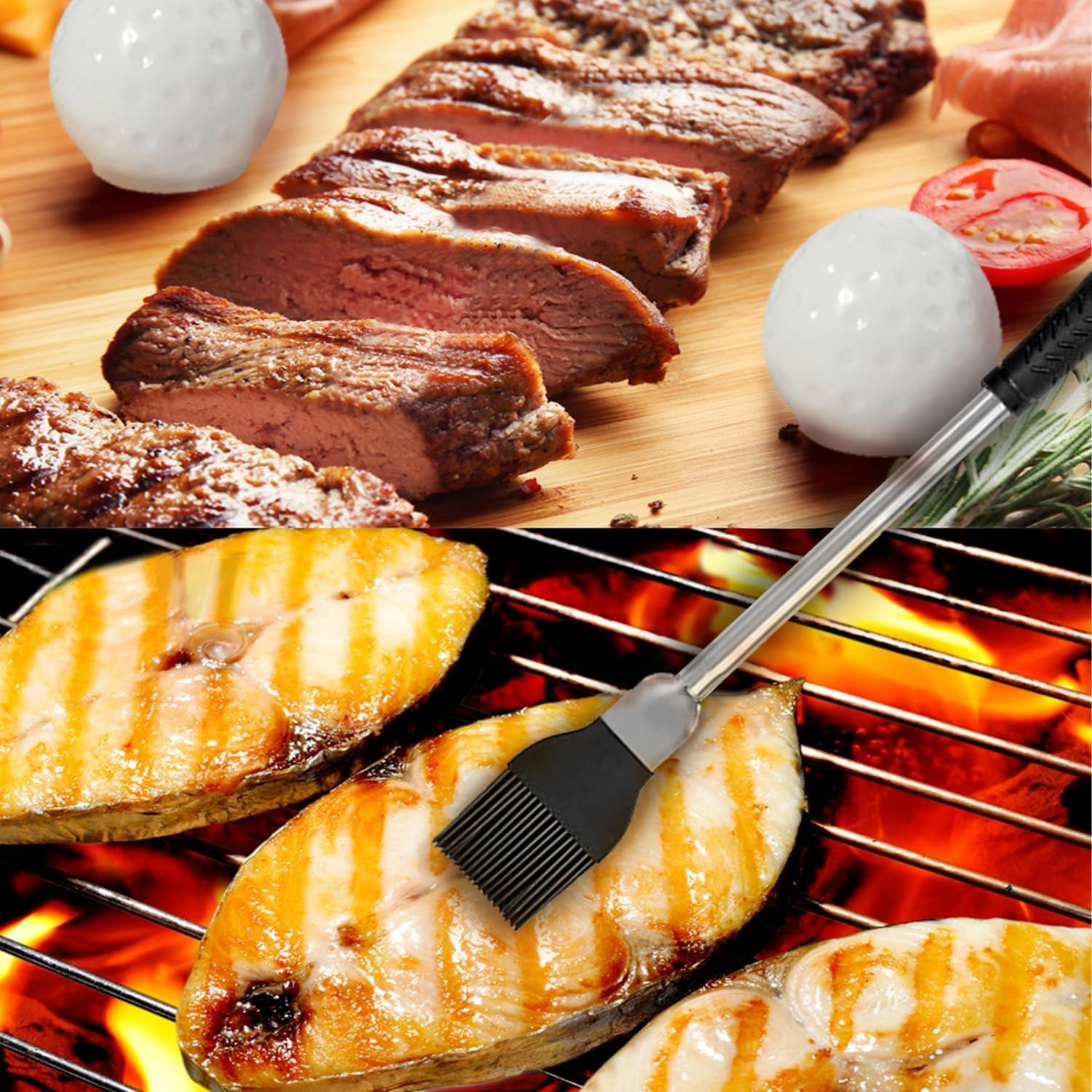 Golf-Themed BBQ Grill Tool Set - 8-Piece Gift Set