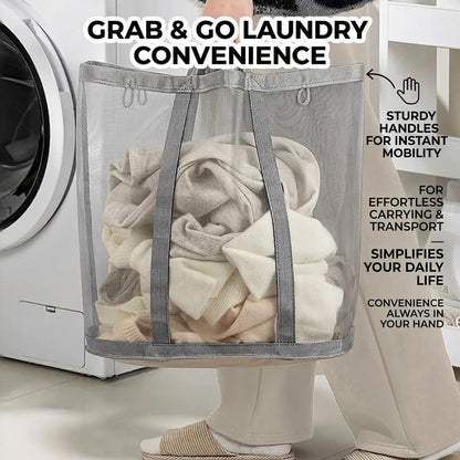 Wall-Mounted Foldable Laundry Hamper - 41L Breathable Mesh