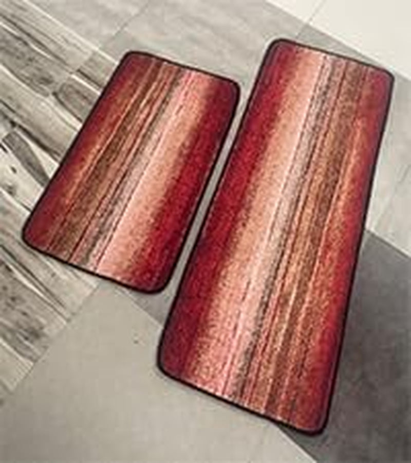 Kitchen Rug Set - 2 Piece Non-Slip Runner, Red Oxide