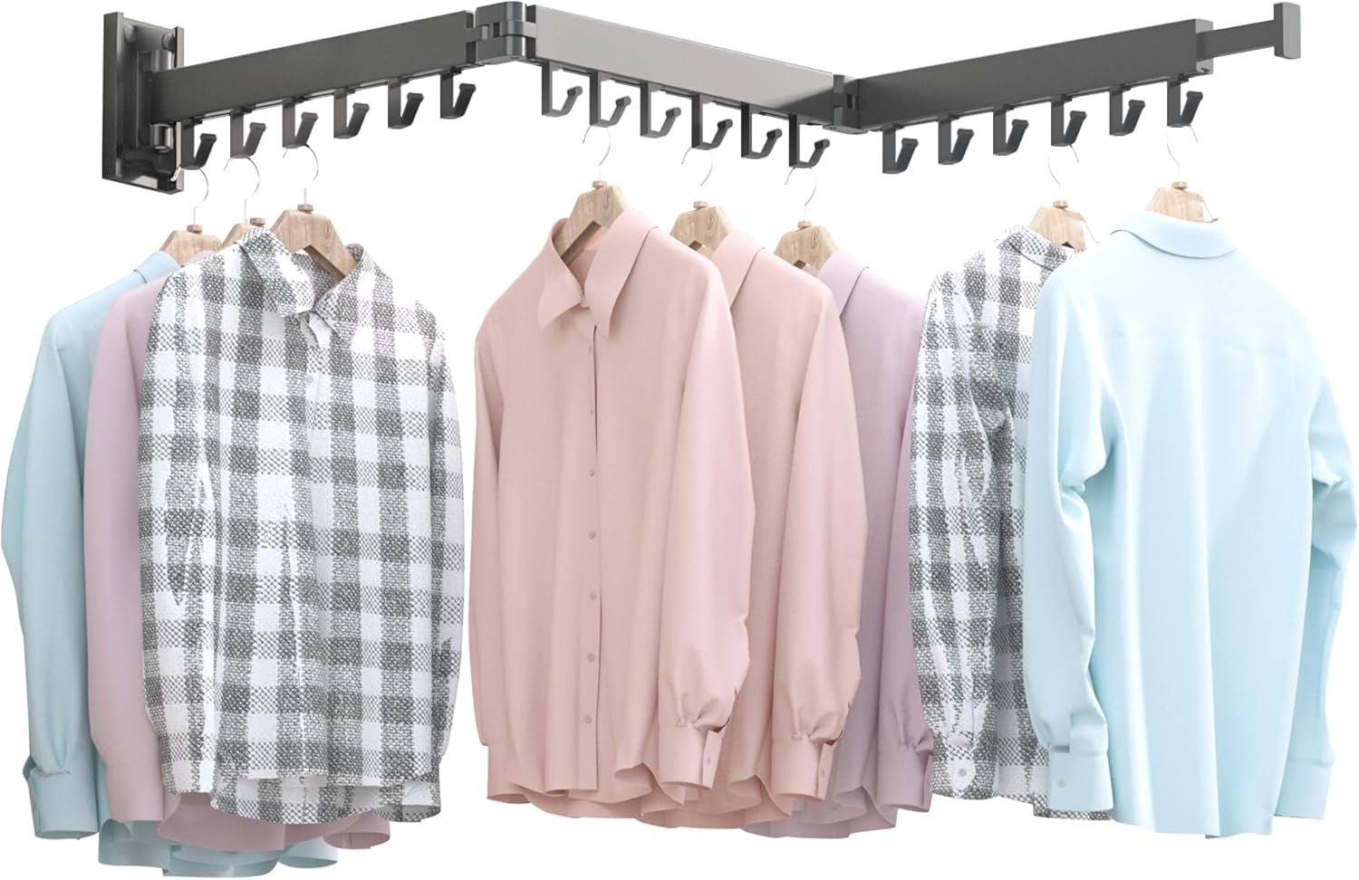 Wall-Mounted Folding Drying Rack - Space-Saving Laundry