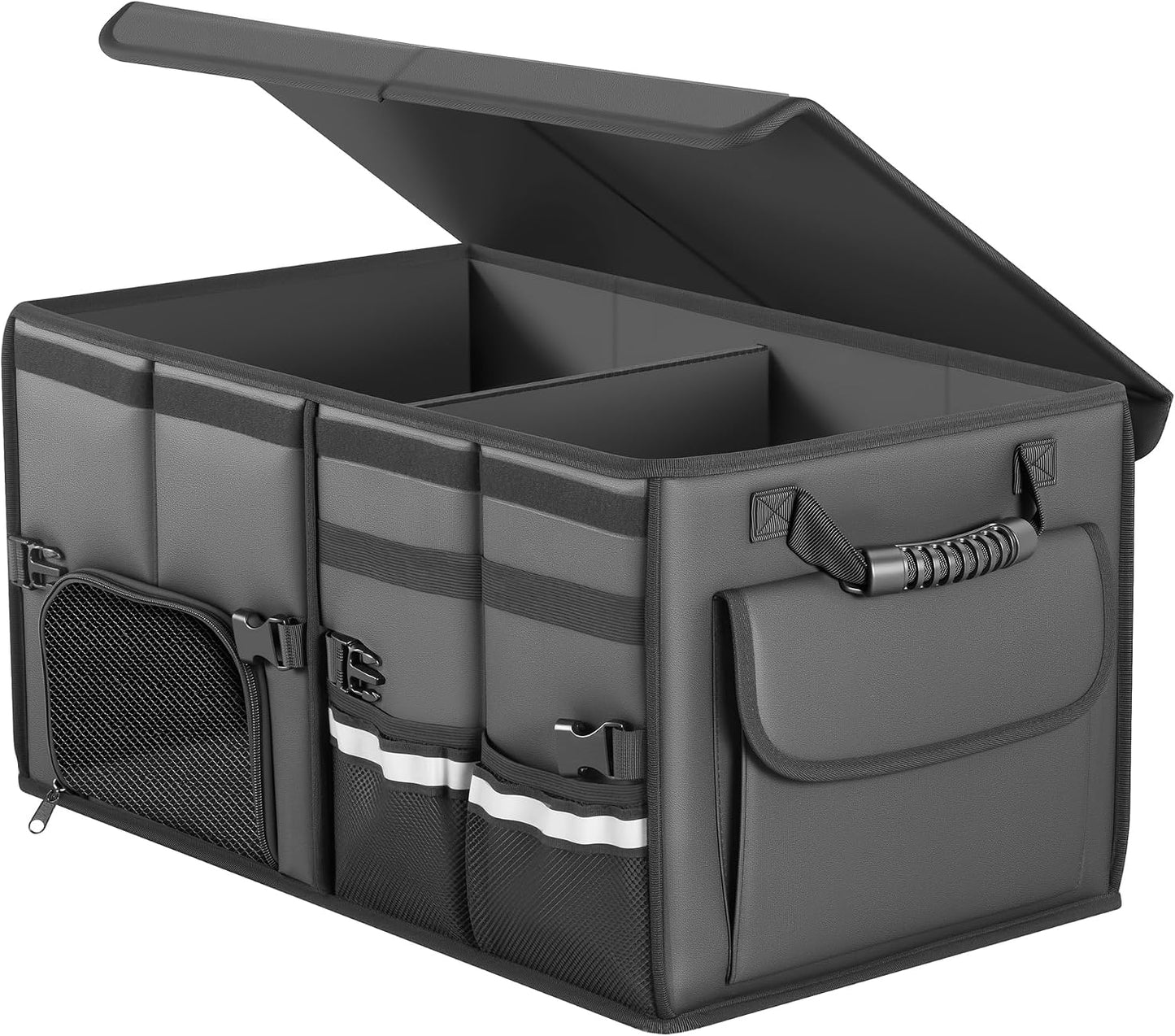 Leather Trunk Organizer - Collapsible Cargo Storage Box