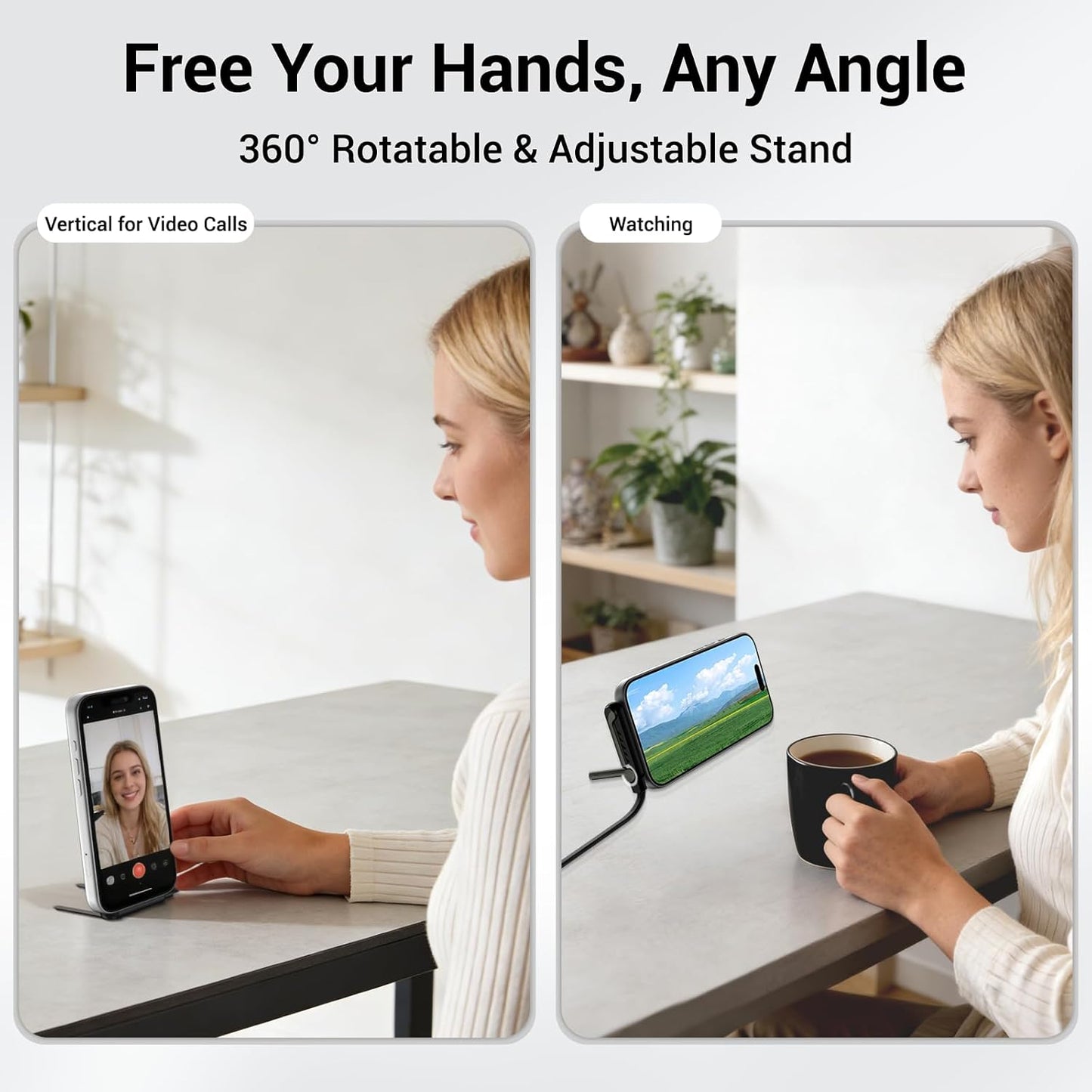 2-In-1 Charging Cable & 360 Phone Stand - 240W Fast Charge
