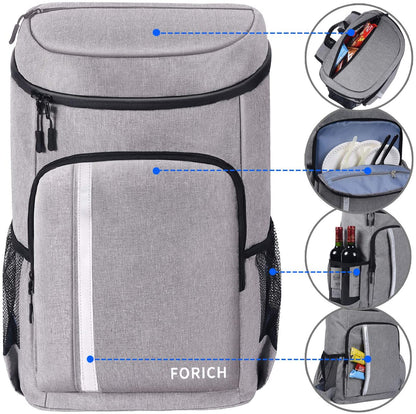Insulated Backpack Cooler - Leakproof, Holds 30 Cans