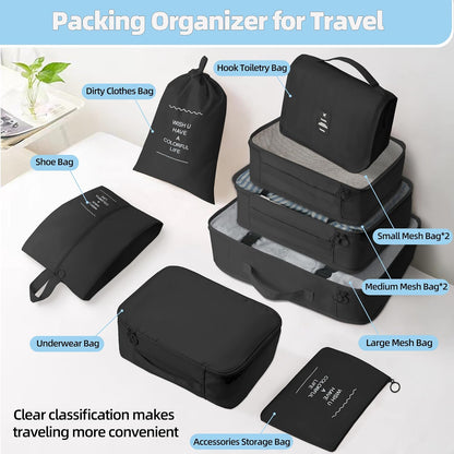 10-Piece Packing Cubes - Expandable Suitcase Organizers