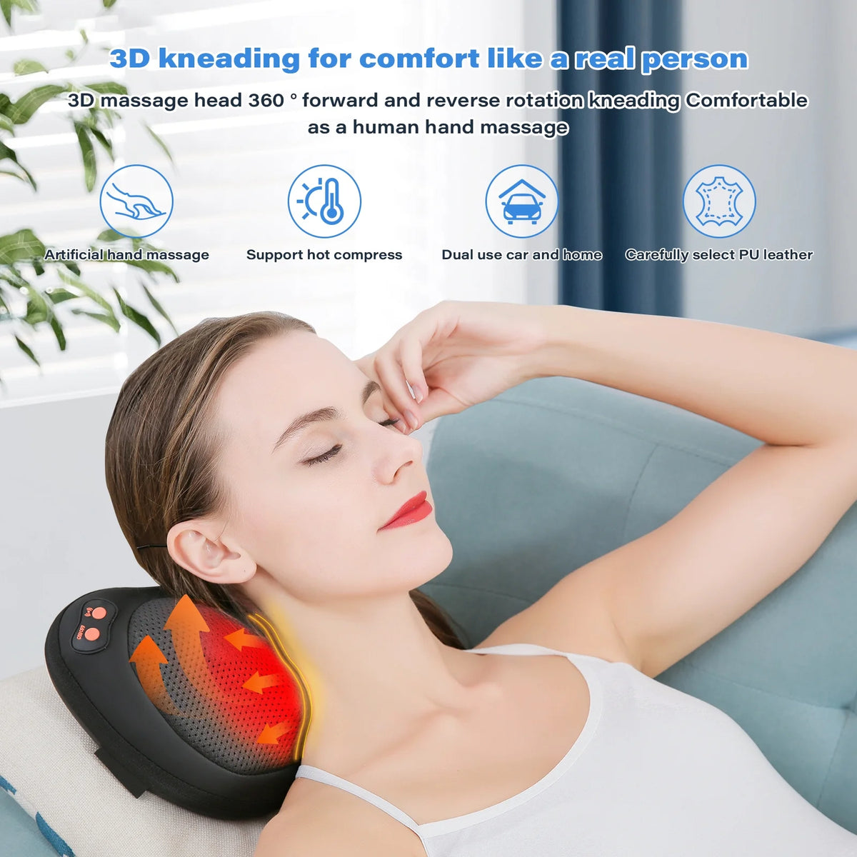 Shiatsu Neck Massager Pillow with Heat - Home, Office & Car