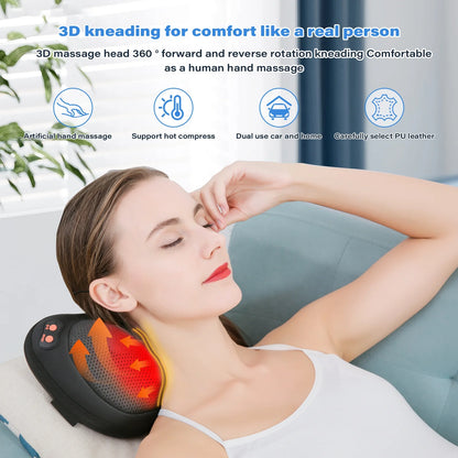 Shiatsu Neck Massager Pillow with Heat - Home, Office & Car