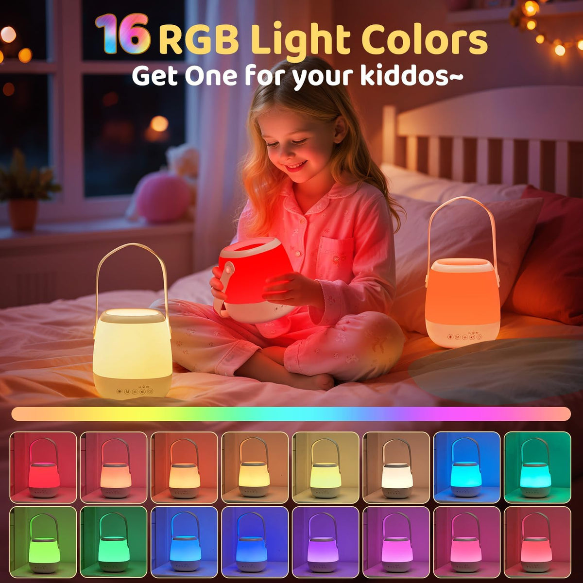 Baby Night Light & Sound Machine - 35 Colors, 12 Soothing Sounds