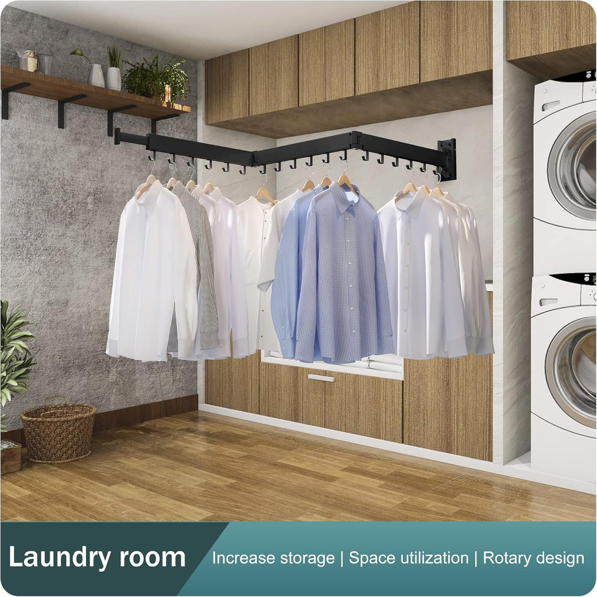 Wall-Mounted Folding Drying Rack - Space-Saving Laundry
