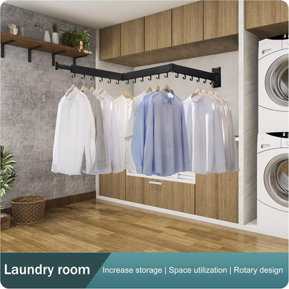 Wall-Mounted Folding Drying Rack - Space-Saving Laundry